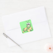Cute Cartoon Caterpipe Vierkante Sticker (Envelop)