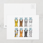 Cute Cartoon Cats Hugs here Briefkaart (Voorkant / Achterkant)
