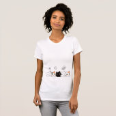 Cute Cartoon Cats Saying Hi T-Shirt (Devant entier)