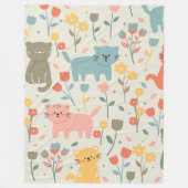 Cute cartoon Cats Seamless Pattern Fleece Deken (Voorkant)