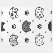 Cute cartoon Cats Seamless Pattern Fleece Deken (Voorkant (Horizontaal))