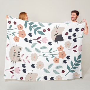 Cute cartoon Cats Seamless Pattern Fleece Deken