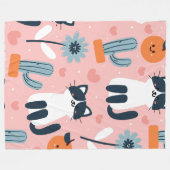 Cute cartoon Cats Seamless Pattern Fleece Deken (Voorkant (Horizontaal))
