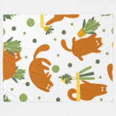 Cute cartoon Cats Seamless Pattern Fleece Deken (Voorkant (Horizontaal))