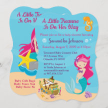 Cute Cartoon Character Mermaid Baby shower Design