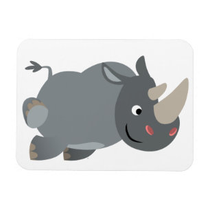 Cute Cartoon Charging Rhino Flexible Magnet