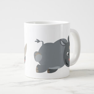 Cute Cartoon Charging Rhino Jumbo Mok