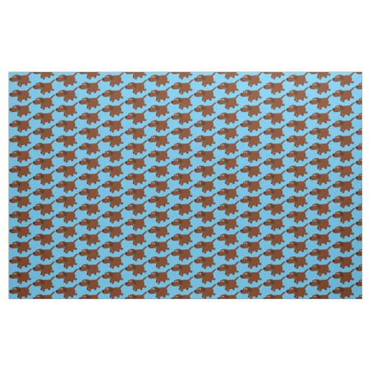 Cute Cartoon Chocolat Labrador Tissu (Yard)