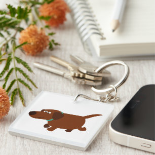 Cute Cartoon Chocolate Labrador AcrylSleutelhanger Sleutelhanger