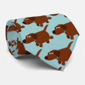 Cute Cartoon Chocolate Labrador Stropdas (Opgerold)