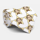 Cute Cartoon Clip Art Monkey met Grin Smile Star Stropdas (Opgerold)