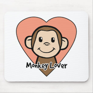 Cute Cartoon Clip Art Smile Monkey Love in Heart Muismat