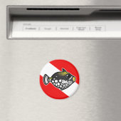 Cute Cartoon Clown Triggerfish Dive Vlag Magneet (Insitu (Vaatwasser))