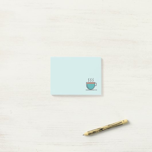 Cute Cartoon Coffee Tea Mok Post-it® Notes (Op bureau)