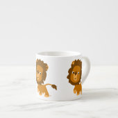 Cute Cartoon Content Lion Espresso Mok (Voorkant rechts)