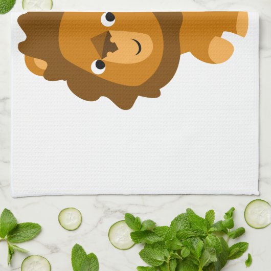 Cute Cartoon Content Lion Kitchen Towel Theedoek (Gevouwen)