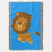 Cute Cartoon Content Lion Throw Blanket Deken (Voorkant Verticaal)