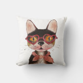 Cute Cartoon Cool Cat in bril Kussen (Voorkant)