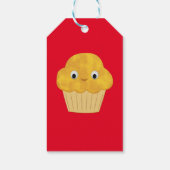 Cute Cartoon Corn Muffin Pattern on Red Cadeaulabel (Achterkant)