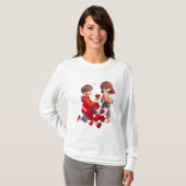 Cute Cartoon Couple Romantic T-Shirt Design (Devant entier)