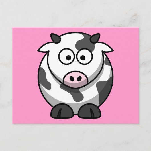Cute Cartoon Cow Briefkaart (Voorkant)