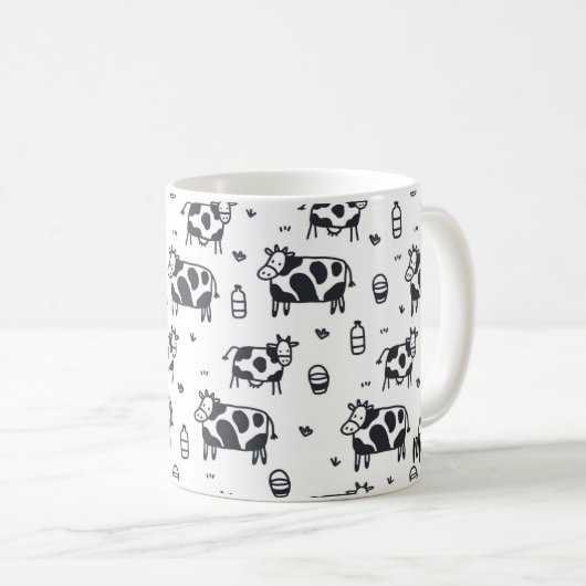 Cute Cartoon Cow Pattern Mok (Voorkant rechts)