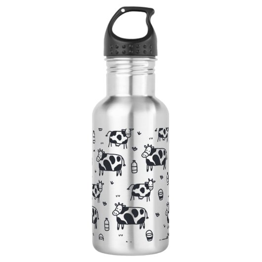 Cute Cartoon Cow Pattern Waterfles (Voorkant)