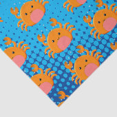 Cute Cartoon Crab Blue Ocean Tissuepapier (Detail)