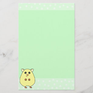 Cute Cartoon Cream Hamster Mint Stationery Briefpapier
