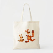 Cute Cartoon Dad Kangaroo and Joey Canvas tas (Voorkant)