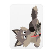 Cute Cartoon Dad Wolf en Pups Flexible Magnet Magneet (Verticaal)