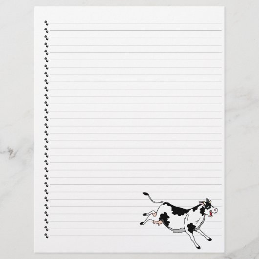 Cute Cartoon Dairy Koe Lined Pet Letterhead (Voorkant)