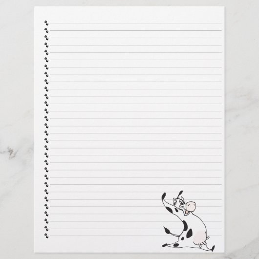 Cute Cartoon Dairy Koe Lined Pet Letterhead (Voorkant)