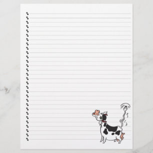 Cute Cartoon Dairy Koe Lined Pet Letterhead