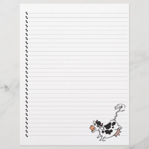 Cute Cartoon Dairy Koe Lined Pet Letterhead