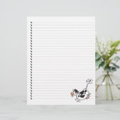 Cute Cartoon Dairy Koe Lined Pet Letterhead (Staand voorkant)