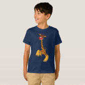 Cute Cartoon Dancing Giraffe Boys' T-Shirts (Voorkant volledig)