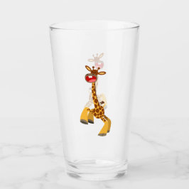 Cute Cartoon Dancing Giraffe Glas