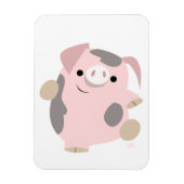 Cute Cartoon Dancing Pig Flexible Magnet Magneet (Verticaal)