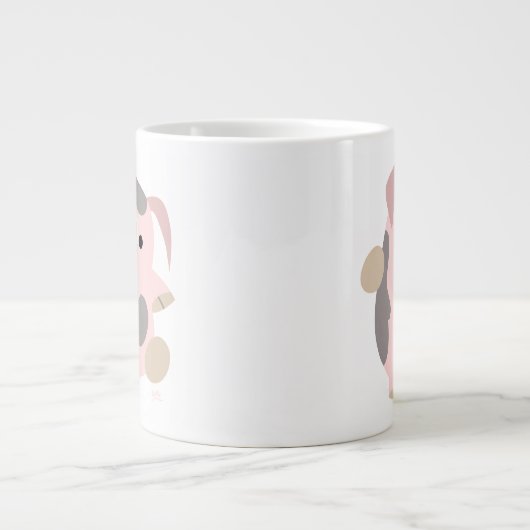 Cute Cartoon Dancing Pig Jumbo Mok (Voorkant)