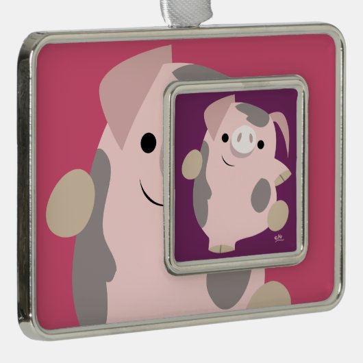 Cute Cartoon Dancing Pig Pattern Ornament (Rechts)