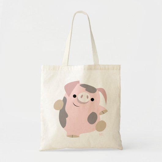 Cute Cartoon Dancing PigBag Tote Bag (Voorkant)