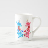 Cute Cartoon Dancing Unicorns Bone China Mok (Rechts)