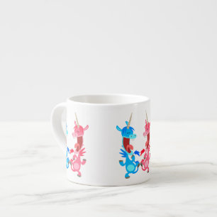 Cute Cartoon Dancing Unicorns Espresso Mok