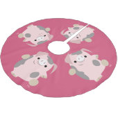 Cute Cartoon Dansende Varkenshaar Kerstboom Rok (Gekanteld)