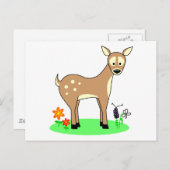 Cute Cartoon Deer Briefkaart (Voorkant / Achterkant)