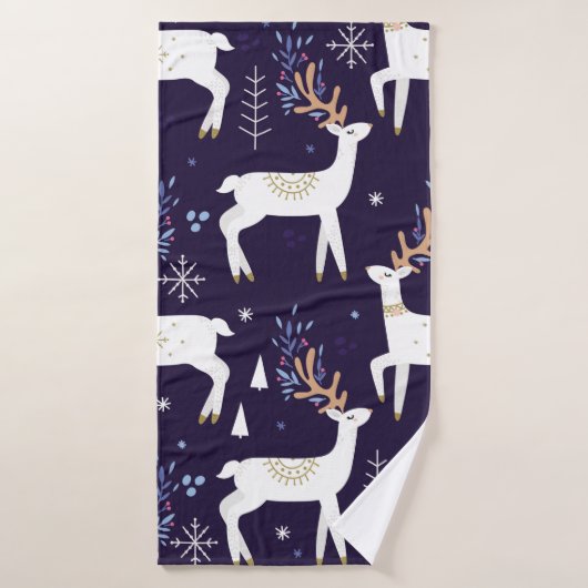 Cute cartoon deer seamless pattern, nursery backgr (Serviette de bain)