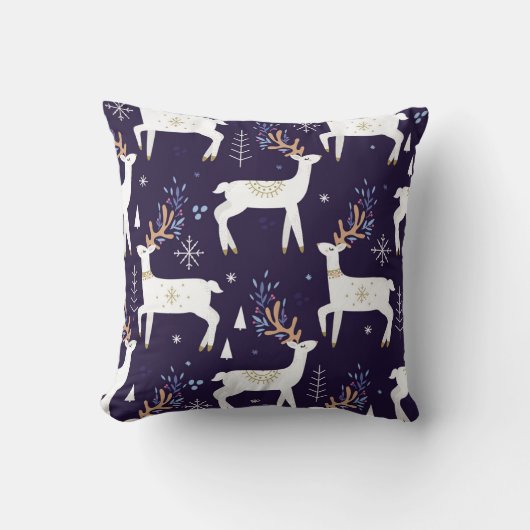 Cute cartoon deer seamless pattern, nursery backgr kussen (Voorkant)