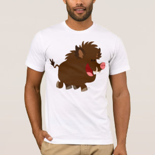 Cute Cartoon die Wild Boar T-Shirt omgeeft