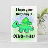 Cute cartoon Dino Birthday Kaart (Staand voorkant)